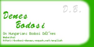 denes bodosi business card